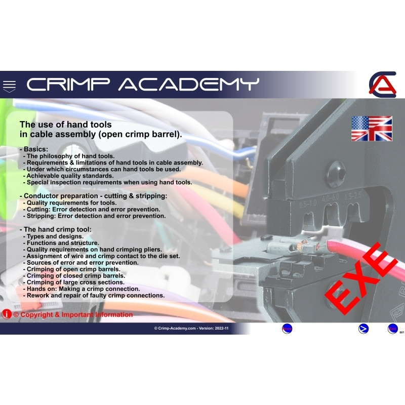 Training-App: Hand tools in cable processing